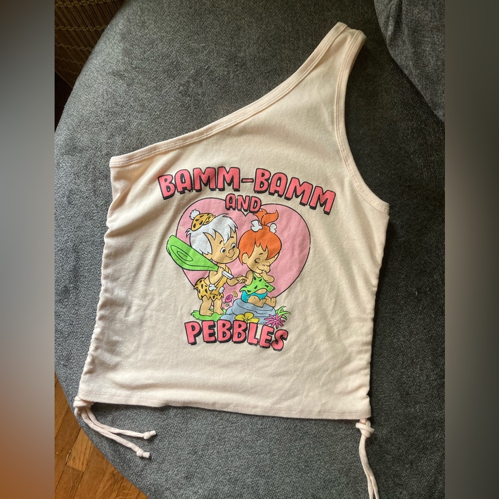 Flintstones Graphic One Shoulder Synched-Side Top